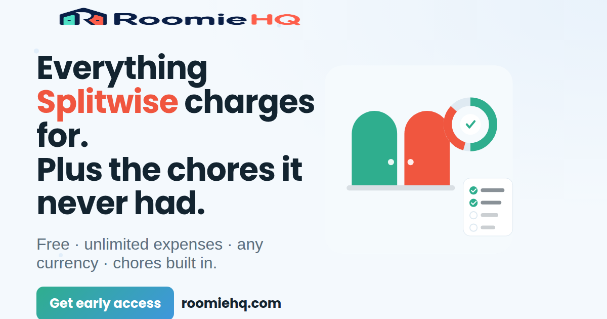 I built a free app for splitting rent, bills AND chores with roommates — my anti-Splitwise side pr logo
